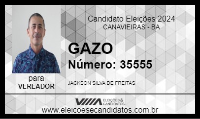 Candidato GAZO 2024 - CANAVIEIRAS - Eleições