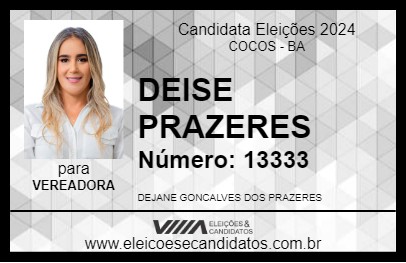 Candidato DEYSE PRAZERES 2024 - COCOS - Eleições