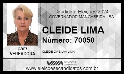 Candidato CLEIDE LIMA 2024 - GOVERNADOR MANGABEIRA - Eleições