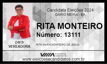 Candidato RITA MONTEIRO 2024 - DÁRIO MEIRA - Eleições