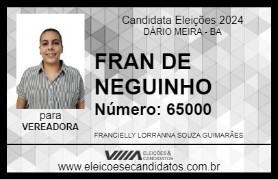 Candidato FRAN DE NEGUINHO 2024 - DÁRIO MEIRA - Eleições