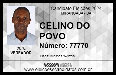 Candidato CELINO DO POVO 2024 - MIRANGABA - Eleições