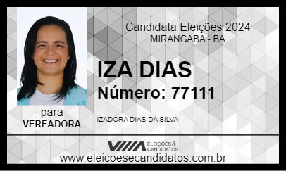 Candidato IZA DIAS 2024 - MIRANGABA - Eleições