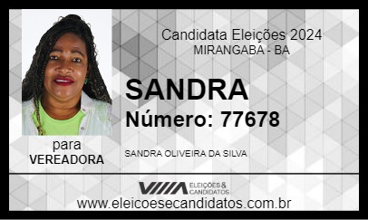 Candidato SANDRA 2024 - MIRANGABA - Eleições