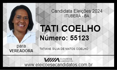 Candidato TATI COELHO 2024 - ITUBERÁ - Eleições