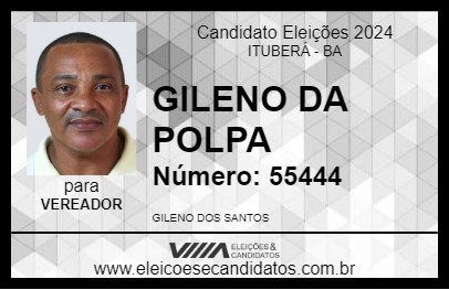 Candidato GILENO DA POLPA 2024 - ITUBERÁ - Eleições