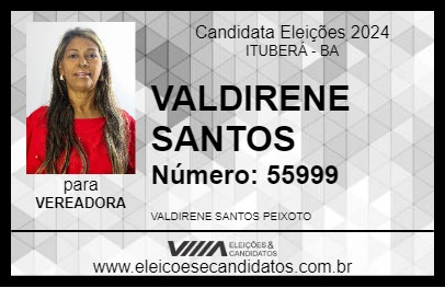 Candidato VALDIRENE SANTOS 2024 - ITUBERÁ - Eleições