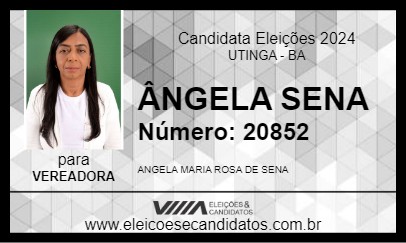 Candidato ÂNGELA SENA 2024 - UTINGA - Eleições