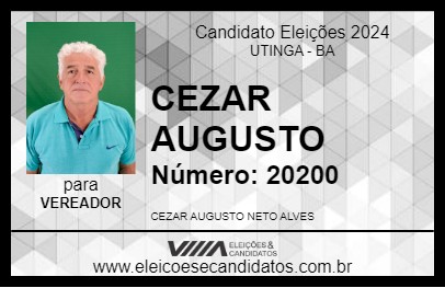 Candidato CEZAR AUGUSTO 2024 - UTINGA - Eleições