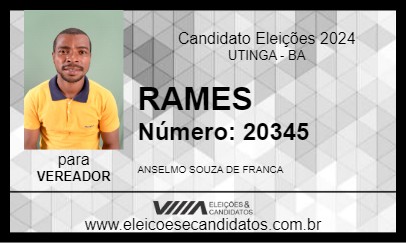 Candidato RAMES 2024 - UTINGA - Eleições