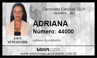 Candidato ADRIANA 2024 - ANDARAÍ - Eleições