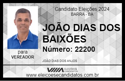 Candidato JOÃO DIAS DOS BAIXÕES 2024 - BARRA - Eleições