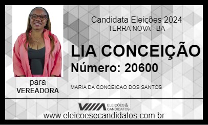 Candidato LIA CONCEIÇÃO 2024 - TERRA NOVA - Eleições