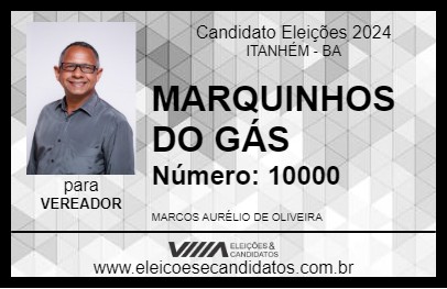 Candidato MARQUINHOS DO GÁS 2024 - ITANHÉM - Eleições