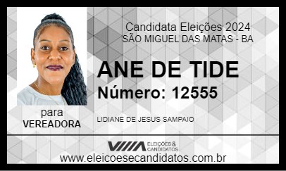 Candidato ANE DE TIDE 2024 - SÃO MIGUEL DAS MATAS - Eleições