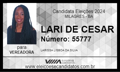 Candidato LARI DE CESAR 2024 - MILAGRES - Eleições