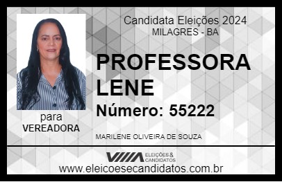 Candidato PROFESSORA LENE 2024 - MILAGRES - Eleições