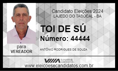 Candidato TOI DE SÚ 2024 - LAJEDO DO TABOCAL - Eleições