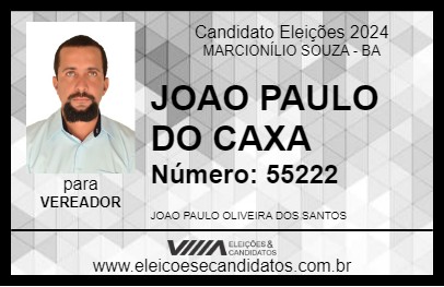 Candidato JOAO PAULO DO CAXA 2024 - MARCIONÍLIO SOUZA - Eleições