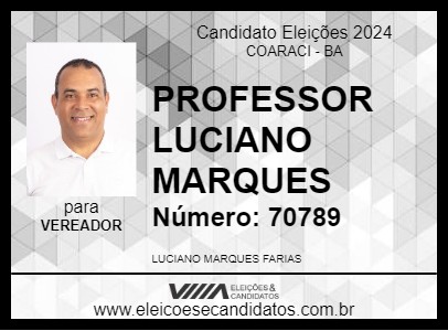 Candidato PROFESSOR LUCIANO MARQUES 2024 - COARACI - Eleições