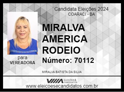 Candidato MIRALVA AMERICA RODEIO 2024 - COARACI - Eleições