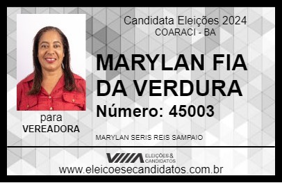 Candidato MARYLAN FIA DA VERDURA 2024 - COARACI - Eleições