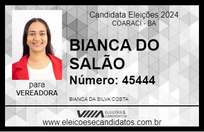 Candidato BIANCA DO SALÃO 2024 - COARACI - Eleições