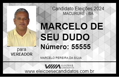 Candidato MARCELO DE SEU DUDO 2024 - MACURURÉ - Eleições