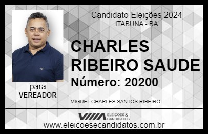 Candidato CHARLES RIBEIRO SAUDE 2024 - ITABUNA - Eleições