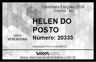 Candidato HELEN DO POSTO 2024 - ITABUNA - Eleições