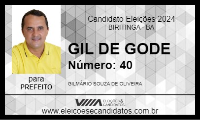 Candidato GIL DE GODE 2024 - BIRITINGA - Eleições