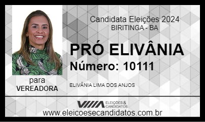 Candidato PRÓ ELIVÂNIA 2024 - BIRITINGA - Eleições