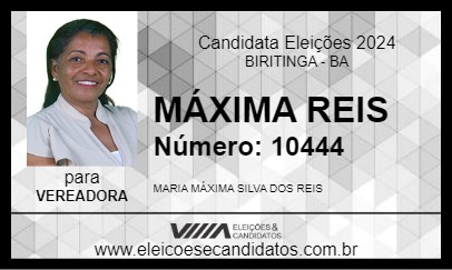 Candidato MÁXIMA REIS 2024 - BIRITINGA - Eleições