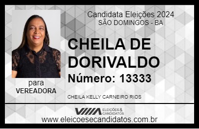 Candidato CHEILA DE DORIVALDO 2024 - SÃO DOMINGOS - Eleições