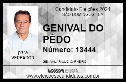 Candidato GENIVAL DO PÊDO 2024 - SÃO DOMINGOS - Eleições