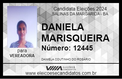 Candidato DANIELA MARISQUEIRA 2024 - SALINAS DA MARGARIDA - Eleições