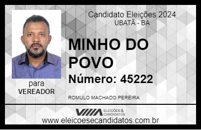 Candidato MINHO DO POVO 2024 - UBATÃ - Eleições