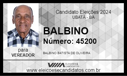 Candidato BALBINO 2024 - UBATÃ - Eleições