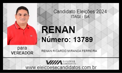 Candidato RENAN 2024 - ITAGI - Eleições