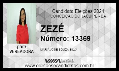 Candidato ZEZÉ 2024 - CONCEIÇÃO DO JACUÍPE - Eleições