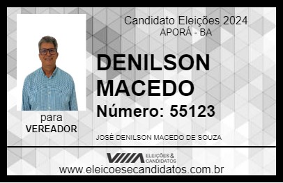 Candidato DENILSON MACEDO 2024 - APORÁ - Eleições