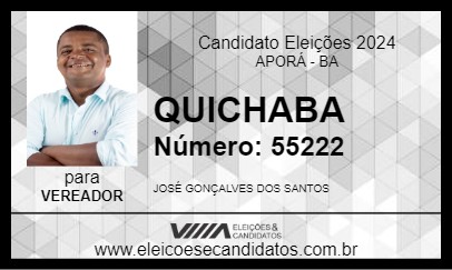 Candidato QUICHABA 2024 - APORÁ - Eleições