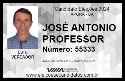 Candidato JOSÉ ANTONIO PROFESSOR 2024 - APORÁ - Eleições