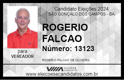 Candidato ROGERIO FALCAO 2024 - SÃO GONÇALO DOS CAMPOS - Eleições