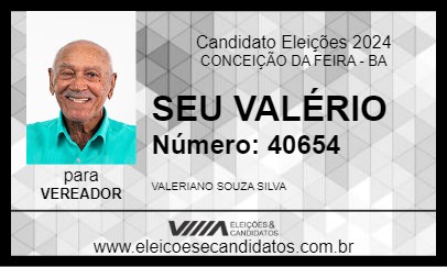 Candidato SEU VALÉRIO 2024 - CONCEIÇÃO DA FEIRA - Eleições