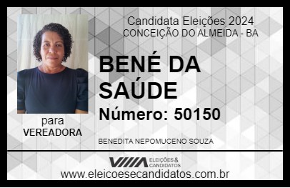 Candidato BENÉ DA SAÚDE 2024 - CONCEIÇÃO DO ALMEIDA - Eleições