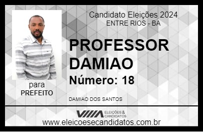 Candidato PROFESSOR DAMIAO 2024 - ENTRE RIOS - Eleições