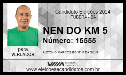 Candidato NEN DO KM 5 2024 - ITUBERÁ - Eleições