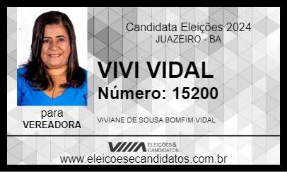 Candidato VIVI VIDAL 2024 - JUAZEIRO - Eleições