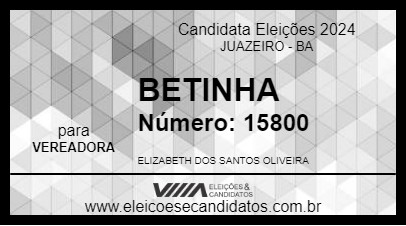 Candidato BETINHA 2024 - JUAZEIRO - Eleições